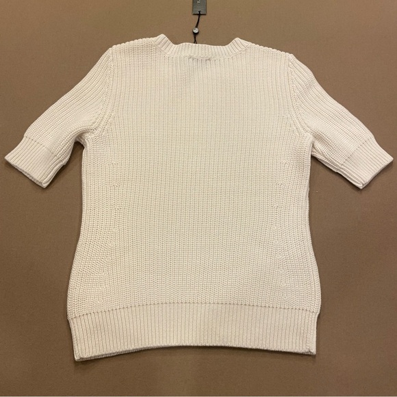 Talbots Short Sleeve Sweater With Button Detail on Shoulder New W Tag Size MP - Picture 5 of 9